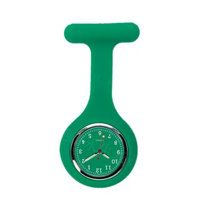 Produktbild von Nurse Watch Schwesternuhr Silikon Krankenschwesternuhr Pulsuhr Kitteluhr Pflege Dunkelgrün ganzfarbig #13
