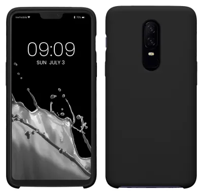 Produktbild von kwmobile Handyhülle für OnePlus 6 Hülle - Case Silikon - Kabelloses Laden - Schutzhülle Cover in Schwarz matt