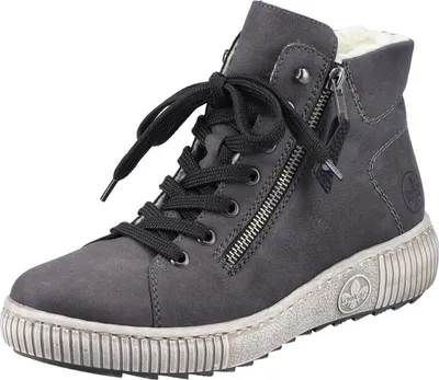 Produktbild von Rieker Damen Stiefelette Boot Hightop Sneaker Warmfutter Reißverschluss Z6611, Größe:40 EU, Farbe:Grau