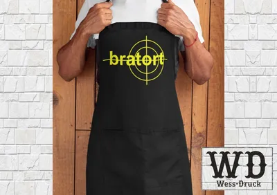 Produktbild von Kochschürze Grillschürze Bratort Schwarz Gelb