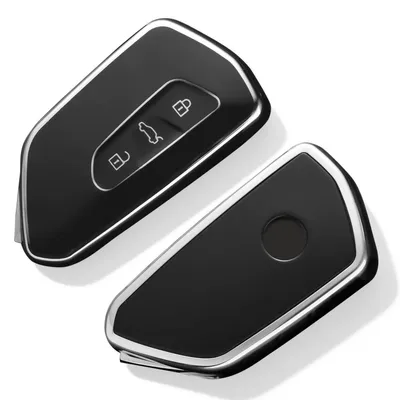 Produktbild von Autoschlüsselhülle TPU Hochglänzend für VW Golf 8, ID3-7, Seat Leon MK4, Tarraco, Ateca, Skoda Octavia - Y-Schwarz