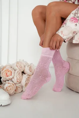Zdjęcie produktu dla Skarpetki Damskie Ażurowe CC Różowe 37-41