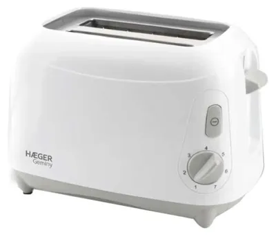 Produktbild von Haeger Geminy, 2 Scheibe(n), Weiß, Tasten, Niveau, Drehregler, 900 W, 220 - 240 V, 50 Hz