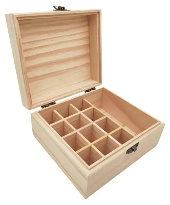 Productafbeelding van Omgoods - Onbehandelde Houten Opbergdoos met 13 Compartimenten