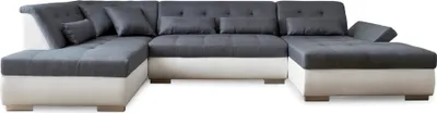 Produktbild von Best Mobilier Vermont, Ecksofa, Grau, Weiß, 7 Sitz(e), Vermont, Stoff, Holz