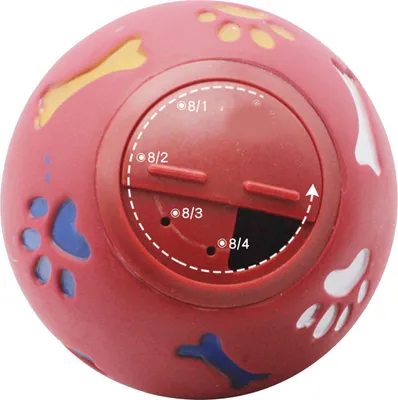 Produktbild von Leckerli-Spielball für Hunde, langsames Fressen, verstellbar, Kauspielzeug, Denkspielzeug für Hunde & Katzen – Rot, M (11 cm)