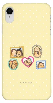 Produktbild von Mr. & Mrs. Panda Iphone XR Handyhülle Igel Familie - Gelb Pastell - Geschenk, Liebe, Premium Kunststoff, Handy Case, Bilder, Muttertag