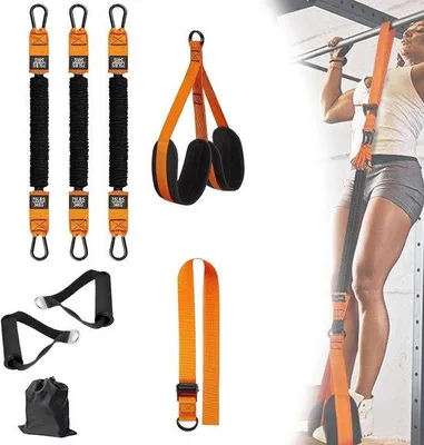 Obrázek produktu pro Sada pásů pro pomoc při klikách, sada odporových pásů Heavy Duty s nastavitelným pásem pro domácí trénink