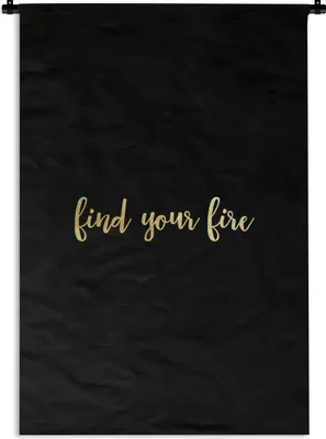 Produktbild von MuchoWow® Wandteppich Wandbehang Feuer - Gold - Schwarz 120x180 cm Tapisserie Dekoration Wandtuch - Schlafzimmer - Dekorationen für das Haus