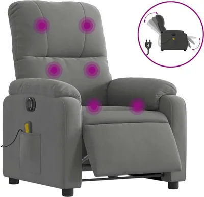 Produktbild von vidaXL Massagesessel Elektrisch Dunkelgrau Mikrofasergewebe