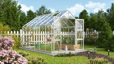 Produktbild von Vitavia Gewächshaus "Domus 9900" aluminium 9,9 m² 3 mm ESG