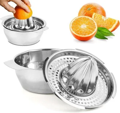 Obrázek produktu pro Ruční odšťavňovač na citrusové plody z nerezové oceli – profesionální kvalita – lze mýt v myčce – odšťavňovač na limetky a grapefruity