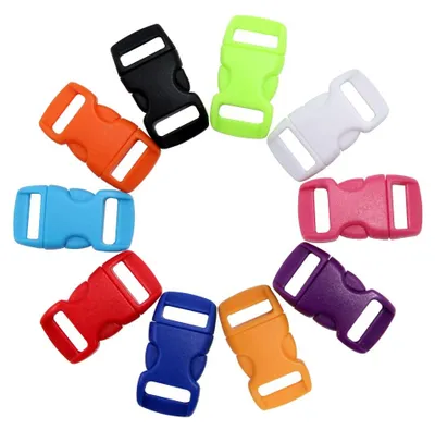 Kunststoff-Steckschnallen 10 mm, 50 Stück, bunt, für Armbänder