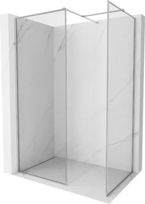 Produktbild von Mexen Kioto-F Duschwand Walk-in mit Rahmen 155 x 100 cm, transparent 8 mm, Chrom - 800-155-202-04-00-100