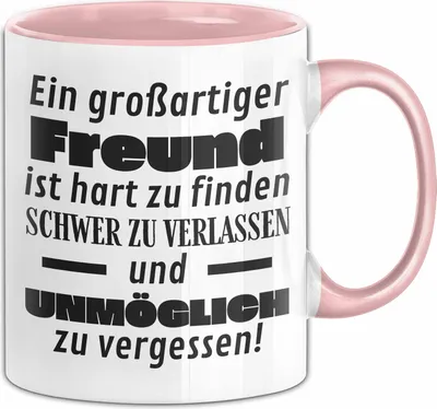 Produktbild von Freund Abschied Geschenk Tasse Abschiedsgeschenk für Freund Hart Zu Finden Schwer Zu Verlassen (Rosa)