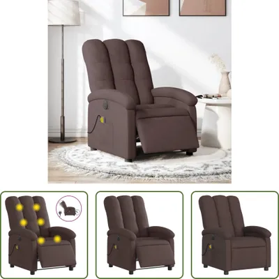 Produktbild von The Living Store Massagesessel Elektrisch Dunkelbraun Stoff