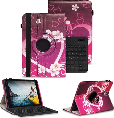 Produktbild von Schutzhülle Tastatur für Tabwee T80 Tablet Tasche Bluetooth Hülle QWERTZ CaseFarben:Motiv 2