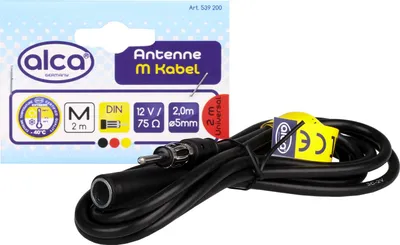 Zdjęcie produktu dla Przedłużka anteny alca® o długości 2 metry z wtykiem DIN, przeznaczona do radia samochodowego