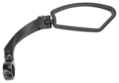 Immagine prodotto di Specchietto retroscocca per bicicletta, da montare sul manubrio, lato destro, con rotazione a 180°, diametro 21-26mm, realizzato in plastica/resina, con riflettore