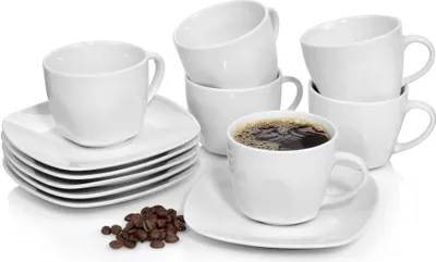 Produktbild von Sänger Kaffeetassen Bilgola aus Porzellan mit Untertassen 6er Set