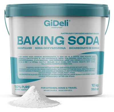 Image de Bicarbonate de soude en poudre GiDeli 10kg seau Baking Soda E500ii Bicarbonate de sodium
