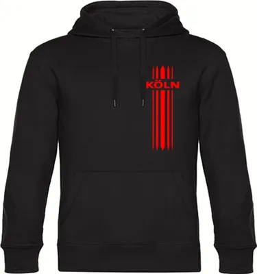 Produktbild von multifanshop Kapuzen Sweatshirt - Köln - Streifen, schwarz, Größe 3XL