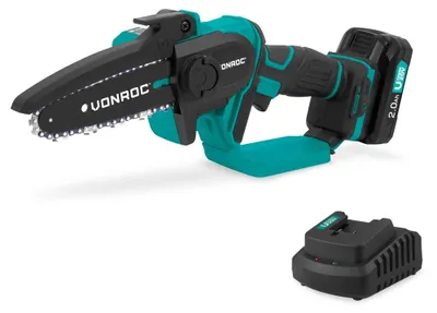 Obrázek produktu pro Mini řetězová pila 20 V - 152 mm řetěz - akumulátorová - barva tyrkysová