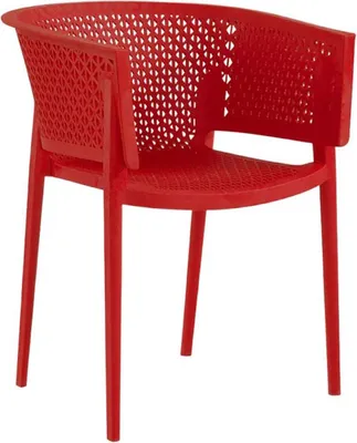 Image de Fauteuil de terrasse en POLYPROPYLENE rouge pour Exterieur