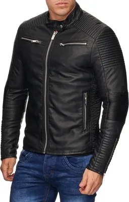 Produktbild von Red Bridge Herren Biker Jacke Kunst- Lederjacke Bikerjacke Schwarz