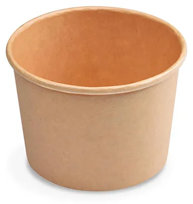 Produktbild von 100x Eisbecher aus Pappe Kraftpapier braun Ø90mm 250 ml