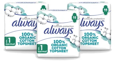 Produktbild von 3 x Always Bio Baumwolle Protection Ultra Normal Damenbinden mit Flügeln - Vorteilspackung - 3 Stücke