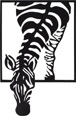Zdjęcie produktu dla Dekoracyjna tabliczka ścienna UNUS „Zebra” z metalu, czarna, ok. 30 x 40 cm
