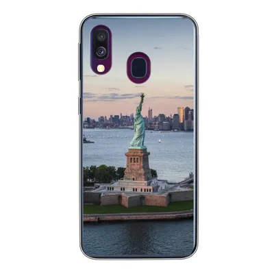Produktbild von MuchoWow® Handyhülle Schutzhülle Hülle für Samsung Galaxy A40 New York - Freiheitsstatue - Skyline Silikon Softcase Handy Hülle - Handy-Tasche