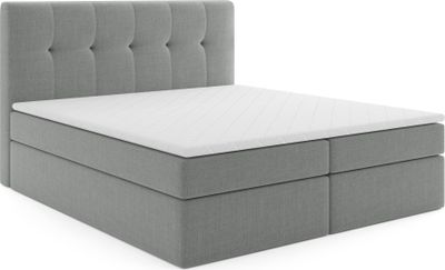 Boxspringbett PATRYCJA mit Bettkasten Matratze Topper Doppelbett 120 x 200 cm(Inari 91 - hellgrau) H3