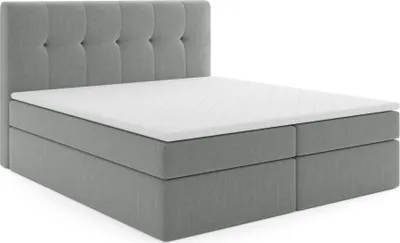 Produktbild von MR GROUP Boxspringbett mit Bettkasten PATRYCJA 140x200 cm hellgrau H3, geflechtes Stoff, Polsterbett Matratze Topper Doppelbett Bett für Schlafzimmer