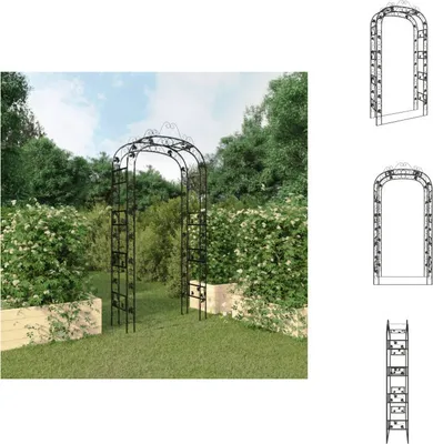 Obrázok produktu pre vidaXL Záhradný oblúk čierny 116x45x240 cm oceľ - Oblúky na ruže, mreže a pergoly