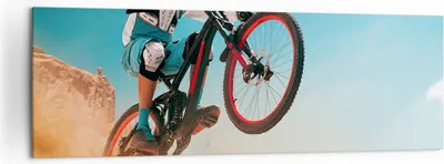 Produktbild von Bild auf Leinwand - Leinwandbild - Fahrrad Sport Helm - 160x50cm - Wand Bild - Wanddeko - Leinwanddruck - Bilder - Kunstdruck - Wanddekoration - Leinwand bilder - Wandkunst - AB160x50-4098