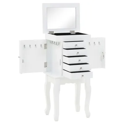 Image de Vitrine à bijoux en MDF et pin 27 x 57 x 20 cm Blanc