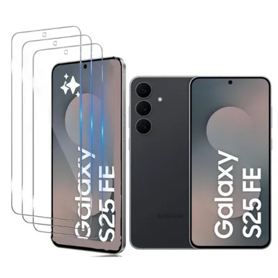 Produktbild von CLM-Tech 3er Set Schutzfolie kompatibel mit Samsung Galaxy S25 FE Panzerfolie Panzerglas Crystal Clear Displayschutz 9H Glas Displayfolie Schutzglas - Folie kristallklar 3X Stück