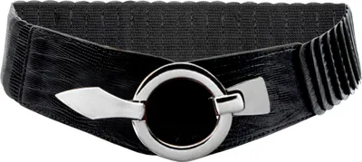 Produktbild von Glamexx24 Elastischer Damen Taillengürtel gürtel 6cm breiter Hüftgürtel mit silberner Ring-Farbe: Schlange schwarz -Größe: 85cm ( Taillenweite 76-108cm )