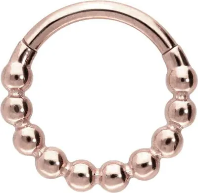 Produktbild von Ohrpiercing, Nasenpiercing, Septum Piercing Titan Segmentring Clicker KUGELN RoséGold Innendurchmesser: 8mm + Stabstärke: 1mm