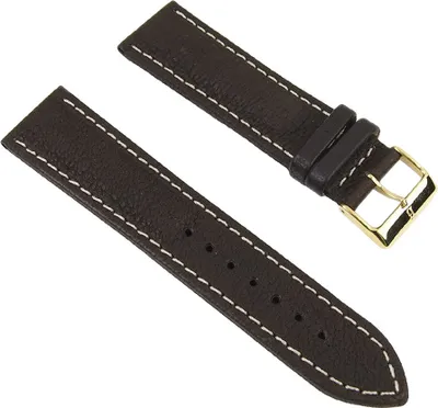 Produktbild von Wasserbüffel Ersatzband Uhrenarmband Leder dunkelbraun 22mm