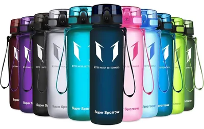 Zdjęcie produktu dla Butelka do picia z tritanu, wolna od BPA, pojemność 500 ml, kolor: jagodowy