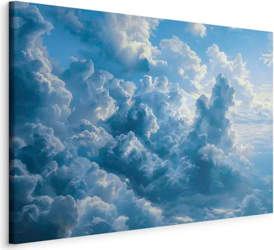 Produktbild von Italienischer Leinwand Leinwandbild - Ocean in the Air: Waving Clouds Reflecting Morning Light 60x40 cm Muster b-H-10052-b-a