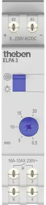 Produktbild von Theben ELPA 3, Blau, Grau, Analog, 0,5 min, 220 - 240 V, 50 - 60 Hz, 2300 W