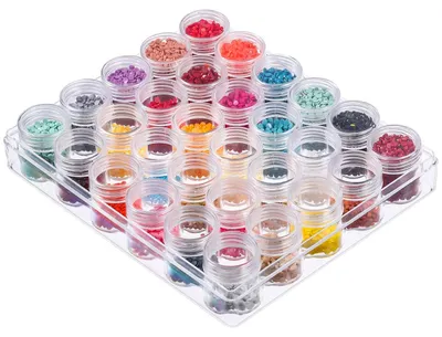 Imagen del producto de Contenedor transparente para almacenamiento - Caja con tapa - Organizador para anillos, pendientes y collares - 30 unidades - Plástico - Con doble cierre