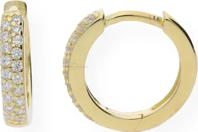 Produktbild von Creolen Silber 925 Gold plattiert Zirkonia JL10-06-0308 JuwelmaLux
