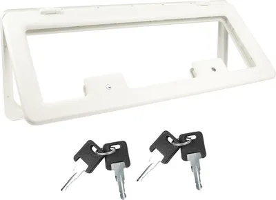 Produktbild von Wohnwagen Serviceklappe | 840x345mm | Weiss | inkl Schließung | Staufachklappe