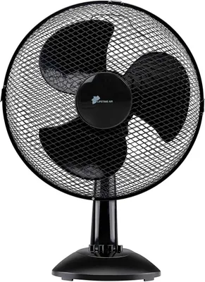 Produktbild von Tischventilator mit 3 Leistungsstufen, stufenlos kippbar um ca. 45°, oszillierend, Gitterschutz, schwarz, Größe (HxBxT) ca. 46 x 34 x 24 cm