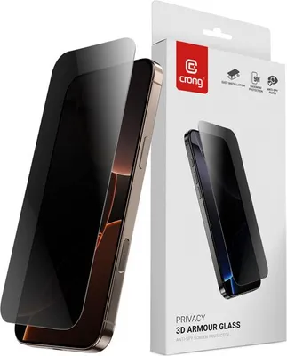Immagine prodotto di Crong Privacy 3D Armour Glass - Vetro temperato per la privacy per iPhone 16 Pro Max